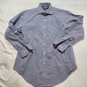Lauren Ralph Lauren Shirt Mens 15.5 Blue Plaid Regent Classic Fit Button Down